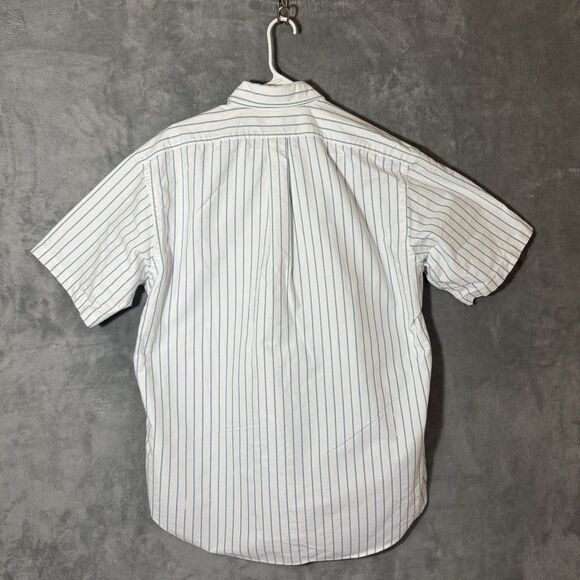 VTG Ralph Lauren Shirt L Blue White Striped Blake Pony Logo Button 90s Y2K READ - Picture 4 of 8
